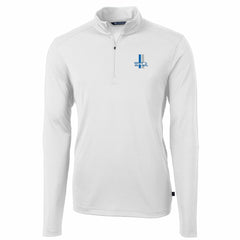 Detroit Lions Cutter & Buck Throwback Logo Virtue Eco Pique Recycled Quarter-Zip Big & Tall Pullover Top White - NFL