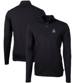 New England Patriots Cutter & Buck Throwback Logo Virtue Eco Pique Recycled Quarter-Zip Big & Tall Pullover Top Black - NFL