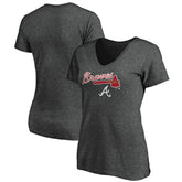 Atlanta Braves Women's Team Lockup V-Neck T-Shirt Near Me