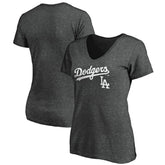 Los Angeles Dodgers Women's Team Lockup V-Neck T-Shirt discount