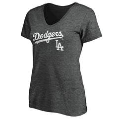 Los Angeles Dodgers Women's Team Lockup V-Neck T-Shirt discount