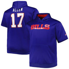 Josh Allen Buffalo Bills Big & Tall Short Sleeve Pullover Hoodie Royal - NFL