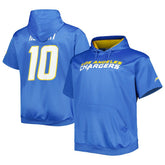 Justin Herbert Los Angeles Chargers Big & Tall Short Sleeve Pullover Hoodie Powder Blue - NFL