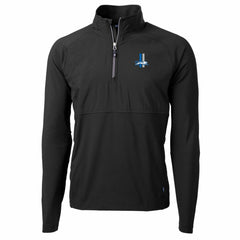 Detroit Lions Cutter & Buck Adapt Eco Knit Hybrid Recycled Quarter-Zip Throwback Pullover Top Black - NFL