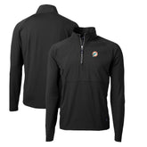 Miami Dolphins Cutter & Buck Adapt Eco Knit Hybrid Recycled Quarter-Zip Throwback Pullover Top Black - NFL