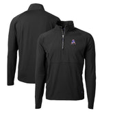New England Patriots Cutter & Buck Adapt Eco Knit Hybrid Recycled Quarter-Zip Throwback Pullover Top Black - NFL