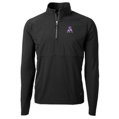 New England Patriots Cutter & Buck Adapt Eco Knit Hybrid Recycled Quarter-Zip Throwback Pullover Top Black - NFL