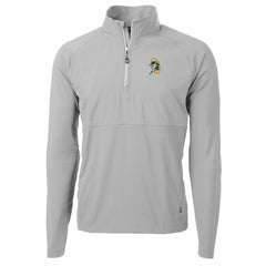 Green Bay Packers Cutter & Buck Adapt Eco Knit Hybrid Recycled Quarter-Zip Throwback Pullover Top Gray - NFL