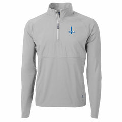 Detroit Lions Cutter & Buck Adapt Eco Knit Hybrid Recycled Quarter-Zip Throwback Pullover Top Gray - NFL