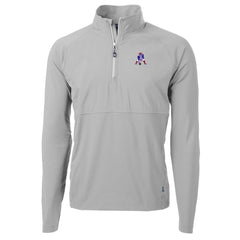 New England Patriots Cutter & Buck Adapt Eco Knit Hybrid Recycled Quarter-Zip Throwback Pullover Top Gray - NFL