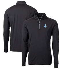 Detroit Lions Cutter & Buck Adapt Eco Knit Stretch Recycled Quarter-Zip Throwback Pullover Top Black - NFL