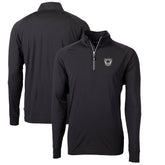 Las Vegas Raiders Cutter & Buck Adapt Eco Knit Stretch Recycled Quarter-Zip Throwback Pullover Top Black - NFL