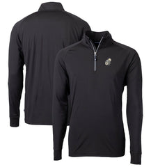 New Orleans Saints Cutter & Buck Adapt Eco Knit Stretch Recycled Quarter-Zip Throwback Pullover Top Black - NFL