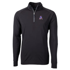 New England Patriots Cutter & Buck Adapt Eco Knit Stretch Recycled Quarter-Zip Throwback Pullover Top Black - NFL