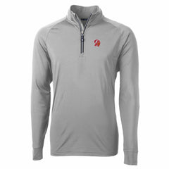 Tampa Bay Buccaneers Cutter & Buck Adapt Eco Knit Stretch Recycled Quarter-Zip Throwback Pullover Top Pewter - NFL