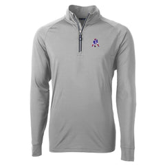 New England Patriots Cutter & Buck Adapt Eco Knit Stretch Recycled Quarter-Zip Throwback Pullover Top Gray - NFL