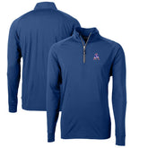 New England Patriots Cutter & Buck Adapt Eco Knit Stretch Recycled Quarter-Zip Throwback Pullover Top Royal - NFL