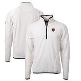 Chicago Bears Cutter & Buck Throwback Eco Sherpa Fleece Quarter-Zip Pullover Jacket White - NFL