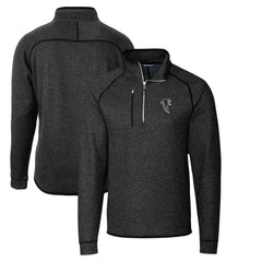 Atlanta Falcons Cutter & Buck Throwback Logo Mainsail Sweater-Knit Half-Zip Pullover Jacket Heather Charcoal - NFL