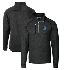 Detroit Lions Cutter & Buck Throwback Logo Mainsail Sweater-Knit Half-Zip Pullover Jacket Heather Charcoal - NFL