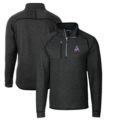 New England Patriots Cutter & Buck Throwback Logo Mainsail Sweater-Knit Half-Zip Pullover Jacket Heather Charcoal - NFL