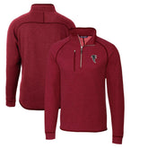 Atlanta Falcons Cutter & Buck Mainsail Sweater-Knit Half-Zip Pullover Jacket Red - NFL