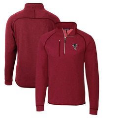 Atlanta Falcons Cutter & Buck Mainsail Sweater-Knit Half-Zip Pullover Jacket Red - NFL