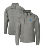 Detroit Lions Cutter & Buck Throwback Logo Mainsail Sweater-Knit Half-Zip Pullover Jacket Heather Gray - NFL