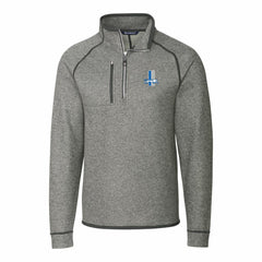 Detroit Lions Cutter & Buck Throwback Logo Mainsail Sweater-Knit Half-Zip Pullover Jacket Heather Gray - NFL