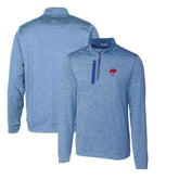Buffalo Bills Cutter & Buck Stealth Heathered Throwback Logo Quarter-Zip Pullover Top Royal - NFL