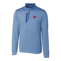 Buffalo Bills Cutter & Buck Stealth Heathered Throwback Logo Quarter-Zip Pullover Top Royal - NFL