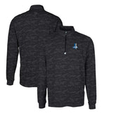 Detroit Lions Cutter & Buck Throwback Logo Traverse Camo Print Stretch Quarter-Zip Pullover Top Black - NFL