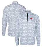 Buffalo Bills Cutter & Buck Throwback Logo Traverse Camo Print Stretch Quarter-Zip Pullover Top Charcoal - NFL