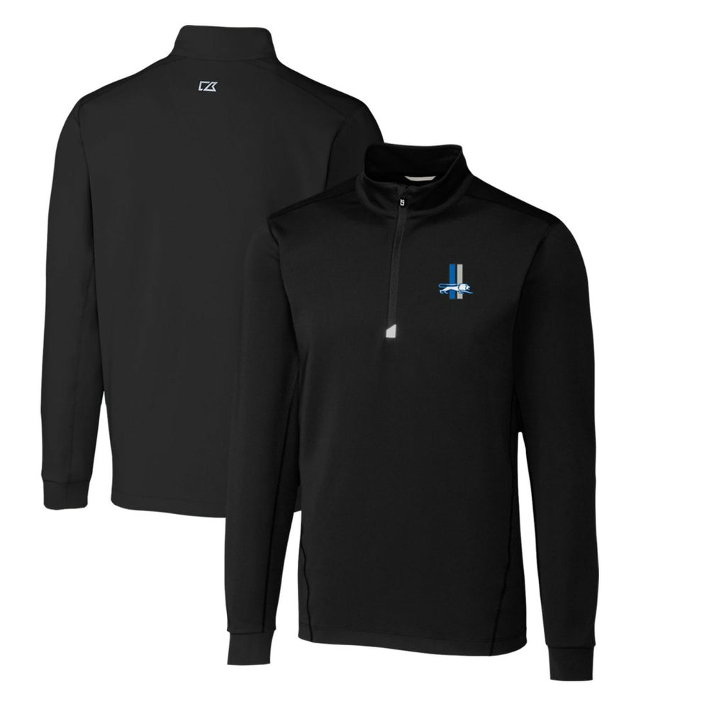Detroit Lions Cutter & Buck Throwback Logo Traverse Stretch Quarter-Zip Pullover Top Black - NFL