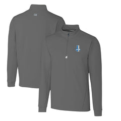 Detroit Lions Cutter & Buck Throwback Logo Traverse Stretch Quarter-Zip Pullover Top Steel - NFL