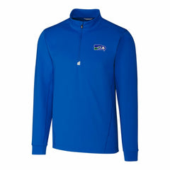 Seattle Seahawks Cutter & Buck Throwback Logo Traverse Stretch Quarter-Zip Pullover Top Royal - NFL