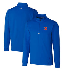 Denver Broncos Cutter & Buck Throwback Logo Traverse Stretch Quarter-Zip Pullover Top Royal - NFL