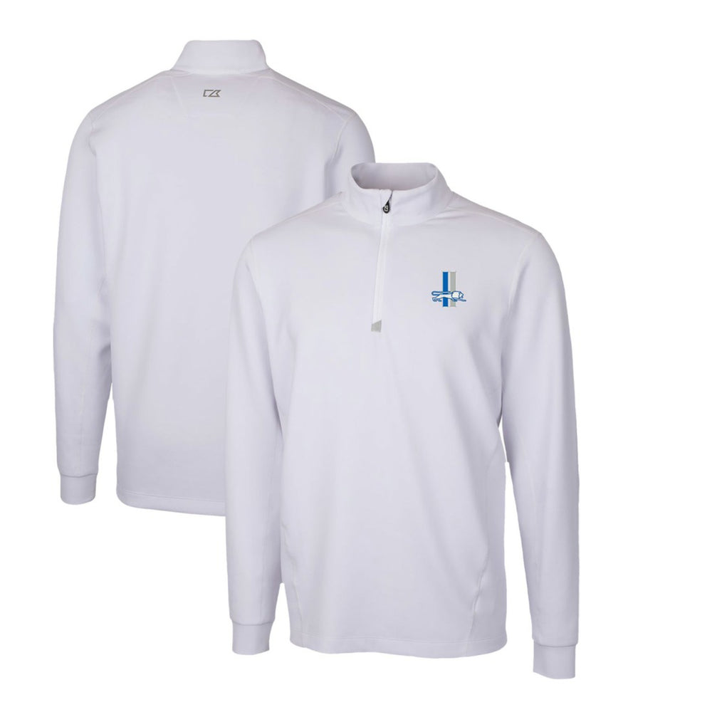 Detroit Lions Cutter & Buck Throwback Logo Traverse Stretch Quarter-Zip Pullover Top White - NFL