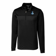 Detroit Lions Cutter & Buck Throwback Logo Traverse Stripe Stretch Quarter-Zip Pullover Top Black - NFL