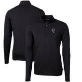Atlanta Falcons Cutter & Buck Throwback Logo Virtue Eco Pique Recycled Quarter-Zip Pullover Top Black - NFL