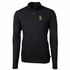 Green Bay Packers Cutter & Buck Throwback Logo Virtue Eco Pique Recycled Quarter-Zip Pullover Top Black - NFL