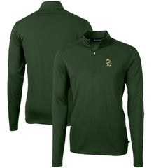 Green Bay Packers Cutter & Buck Throwback Logo Virtue Eco Pique Recycled Quarter-Zip Pullover Top Green - NFL