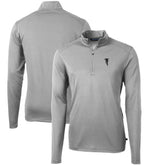 Atlanta Falcons Cutter & Buck Throwback Logo Virtue Eco Pique Recycled Quarter-Zip Pullover Top Gray - NFL