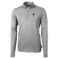 Atlanta Falcons Cutter & Buck Throwback Logo Virtue Eco Pique Recycled Quarter-Zip Pullover Top Gray - NFL