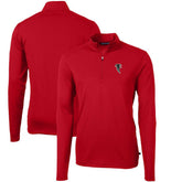 Atlanta Falcons Cutter & Buck Throwback Logo Virtue Eco Pique Recycled Quarter-Zip Pullover Top Red - NFL