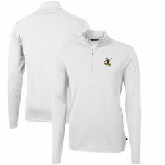Pittsburgh Steelers Cutter & Buck Throwback Logo Virtue Eco Pique Recycled Quarter-Zip Pullover Top White - NFL