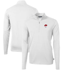 Buffalo Bills Cutter & Buck Throwback Logo Virtue Eco Pique Recycled Quarter-Zip Pullover Top White - NFL