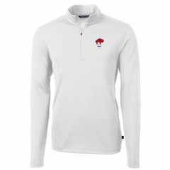 Buffalo Bills Cutter & Buck Throwback Logo Virtue Eco Pique Recycled Quarter-Zip Pullover Top White - NFL