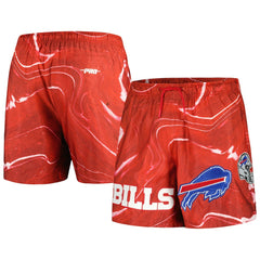 Buffalo Bills Pro Standard Allover Marble Print Shorts Red - NFL