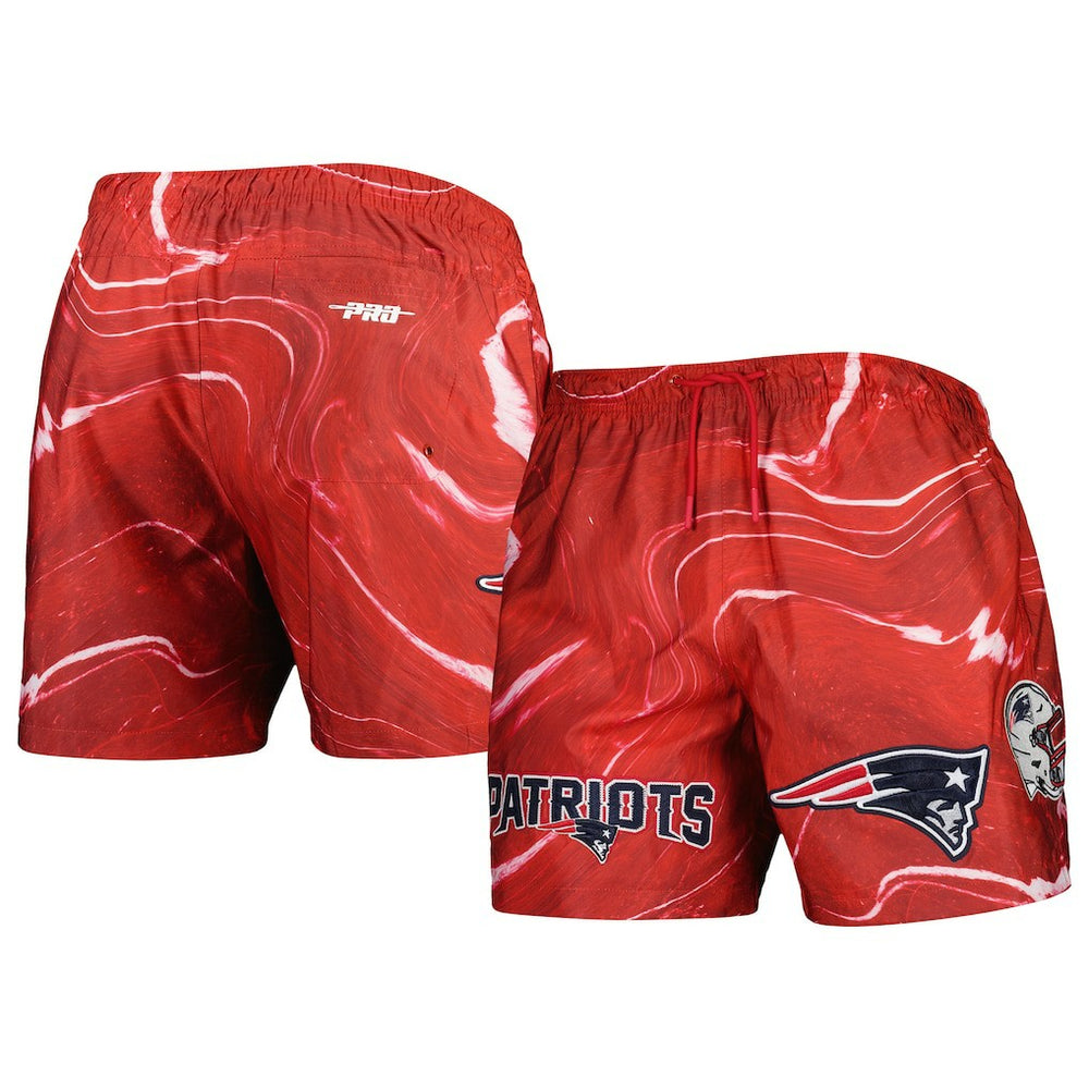 New England Patriots Pro Standard Allover Marble Print Shorts Red - NFL